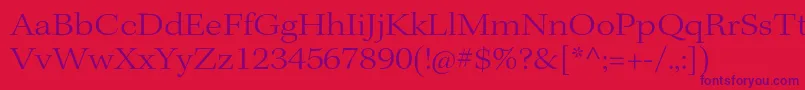 フォントKeplerstdLightextsubh – 赤い背景に紫のフォント