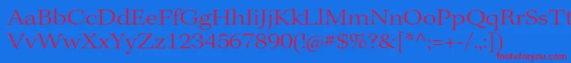 KeplerstdLightextsubh-Schriftart – Rote Schriften auf blauem Hintergrund