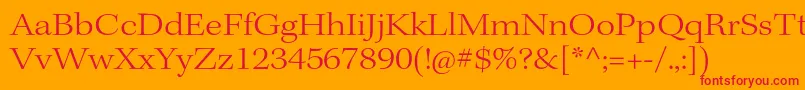 KeplerstdLightextsubh Font – Red Fonts on Orange Background