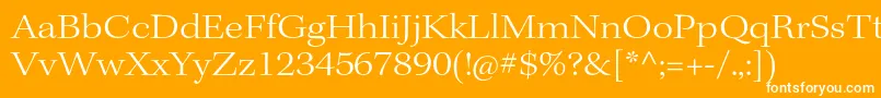 KeplerstdLightextsubh-fontti – valkoiset fontit oranssilla taustalla
