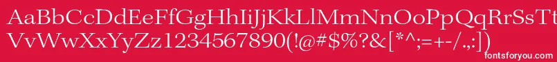 KeplerstdLightextsubh Font – White Fonts on Red Background