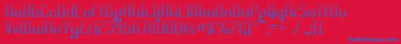 BrassiereLine Font – Blue Fonts on Red Background