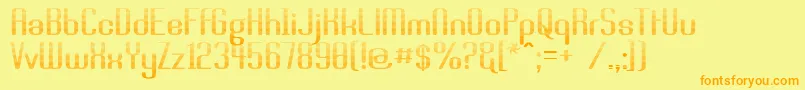 Czcionka BrassiereLine – pomarańczowe czcionki na żółtym tle