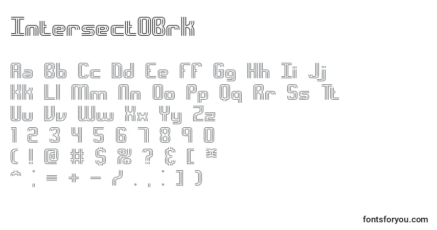 A fonte IntersectOBrk – alfabeto, números, caracteres especiais