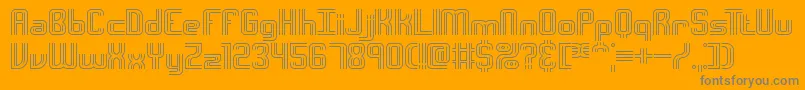 IntersectOBrk-Schriftart – Graue Schriften auf orangefarbenem Hintergrund