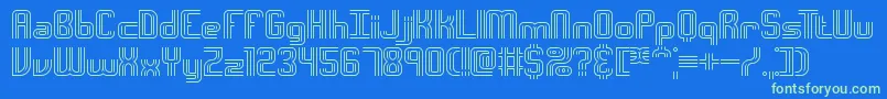 IntersectOBrk Font – Green Fonts on Blue Background