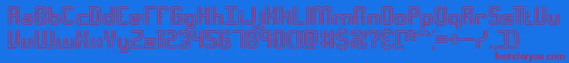 IntersectOBrk Font – Red Fonts on Blue Background