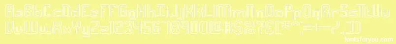 Шрифт IntersectOBrk – белые шрифты на жёлтом фоне