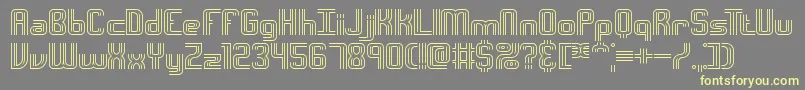 フォントIntersectOBrk – 黄色のフォント、灰色の背景