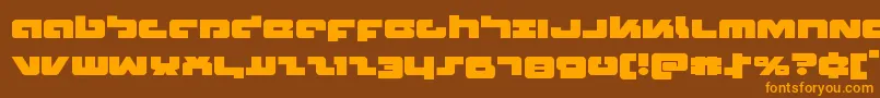 Boomstickexpand-Schriftart – Orangefarbene Schriften auf braunem Hintergrund