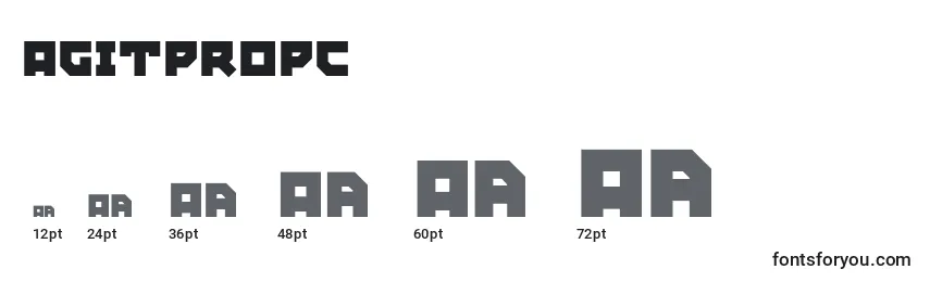 Размеры шрифта Agitpropc
