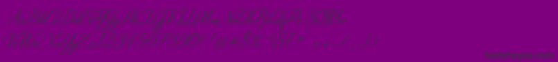 DistantStrokeMedium-Schriftart – Schwarze Schriften auf violettem Hintergrund