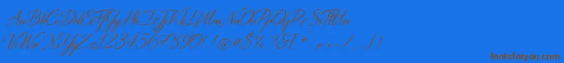 DistantStrokeMedium Font – Brown Fonts on Blue Background