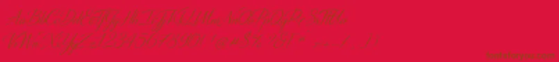 En savoir plus sur la police DistantStrokeMedium Police DistantStrokeMedium – polices brunes sur fond rouge