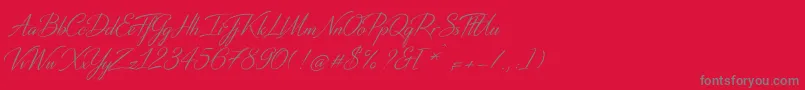 DistantStrokeMedium Font – Gray Fonts on Red Background