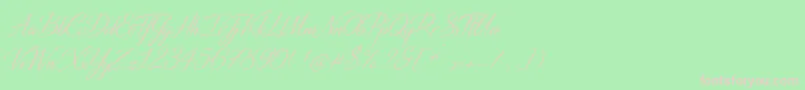DistantStrokeMedium Font – Pink Fonts on Green Background