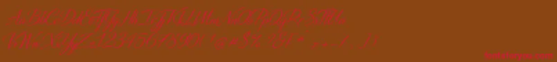 DistantStrokeMedium-Schriftart – Rote Schriften auf braunem Hintergrund