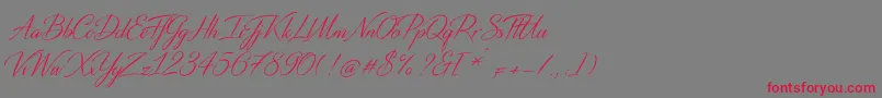 DistantStrokeMedium Font – Red Fonts on Gray Background