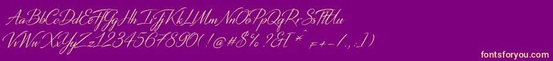 DistantStrokeMedium Font – Yellow Fonts on Purple Background