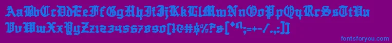 フォントQuest ffy – 紫色の背景に青い文字