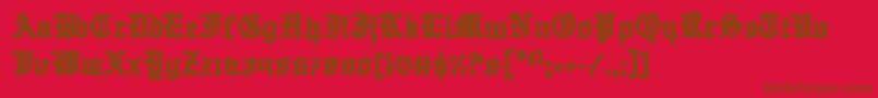 フォントQuest ffy – 赤い背景に茶色の文字