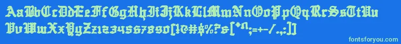 フォントQuest ffy – 青い背景に緑のフォント