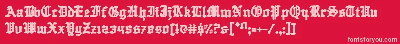 フォントQuest ffy – 赤い背景にピンクのフォント