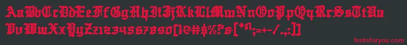 フォントQuest ffy – 黒い背景に赤い文字