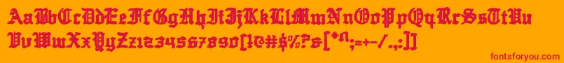 フォントQuest ffy – オレンジの背景に赤い文字