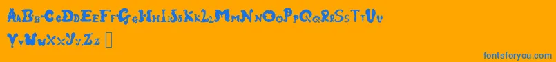 フォントFairground – オレンジの背景に青い文字