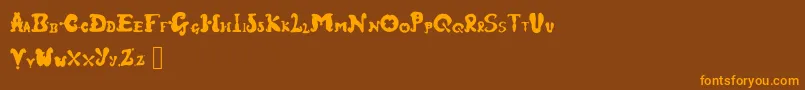 Fairground Font – Orange Fonts on Brown Background