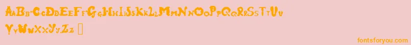Fairground-Schriftart – Orangefarbene Schriften auf rosa Hintergrund