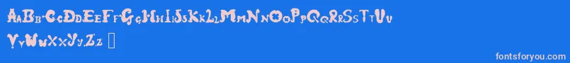 フォントFairground – ピンクの文字、青い背景