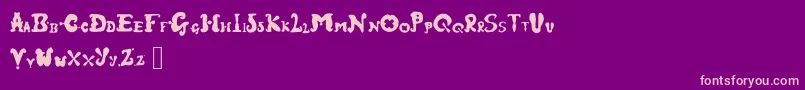 フォントFairground – 紫の背景にピンクのフォント