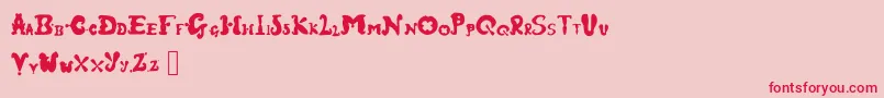 フォントFairground – ピンクの背景に赤い文字