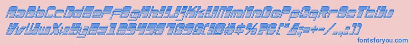 Drosselmeyerchromeital-Schriftart – Blaue Schriften auf rosa Hintergrund