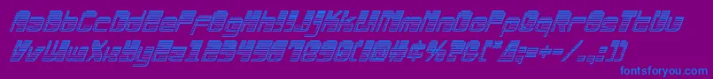 Drosselmeyerchromeital Font – Blue Fonts on Purple Background