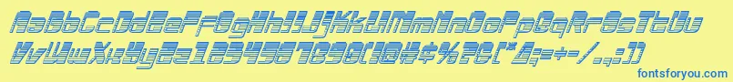 Drosselmeyerchromeital Font – Blue Fonts on Yellow Background