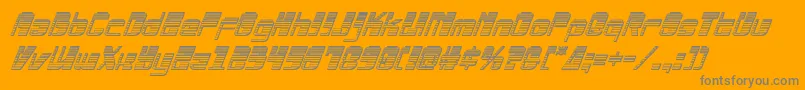 Drosselmeyerchromeital-Schriftart – Graue Schriften auf orangefarbenem Hintergrund