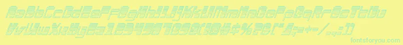 Drosselmeyerchromeital Font – Green Fonts on Yellow Background