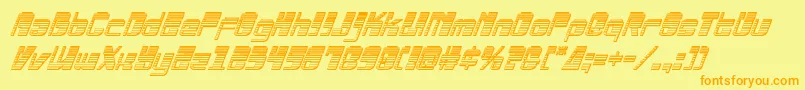 Drosselmeyerchromeital Font – Orange Fonts on Yellow Background