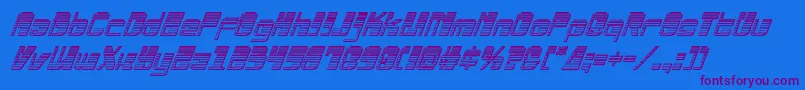 Drosselmeyerchromeital Font – Purple Fonts on Blue Background