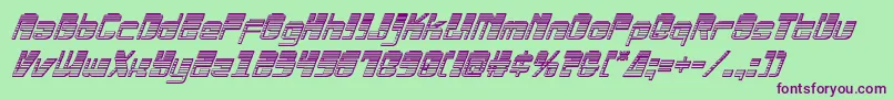 Drosselmeyerchromeital Font – Purple Fonts on Green Background