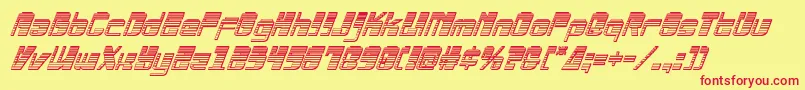 Drosselmeyerchromeital Font – Red Fonts on Yellow Background