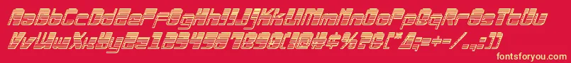 Drosselmeyerchromeital Font – Yellow Fonts on Red Background