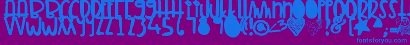 Tunamelt Font – Blue Fonts on Purple Background