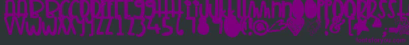 Weitere Informationen zur Tunamelt-Schriftart Tunamelt-Schriftart – Violette Schriften auf schwarzem Hintergrund