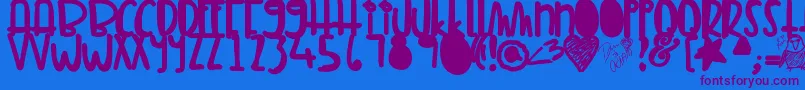 En savoir plus sur la police Tunamelt Police Tunamelt – polices violettes sur fond bleu