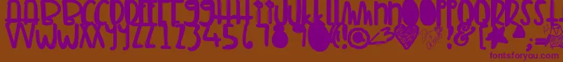 Tunamelt Font – Purple Fonts on Brown Background