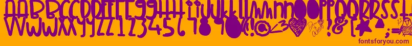 Tunamelt Font – Purple Fonts on Orange Background